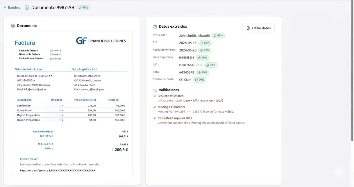 Contalia AI — Automatización contable y validación de facturas